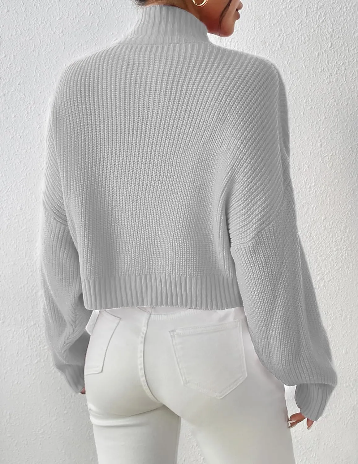Womens Lightweight Cute Turtleneck Ultra Cropped Sweaters Spring 2025 Ribbed Knit Crop Thin Pullover Sweater
