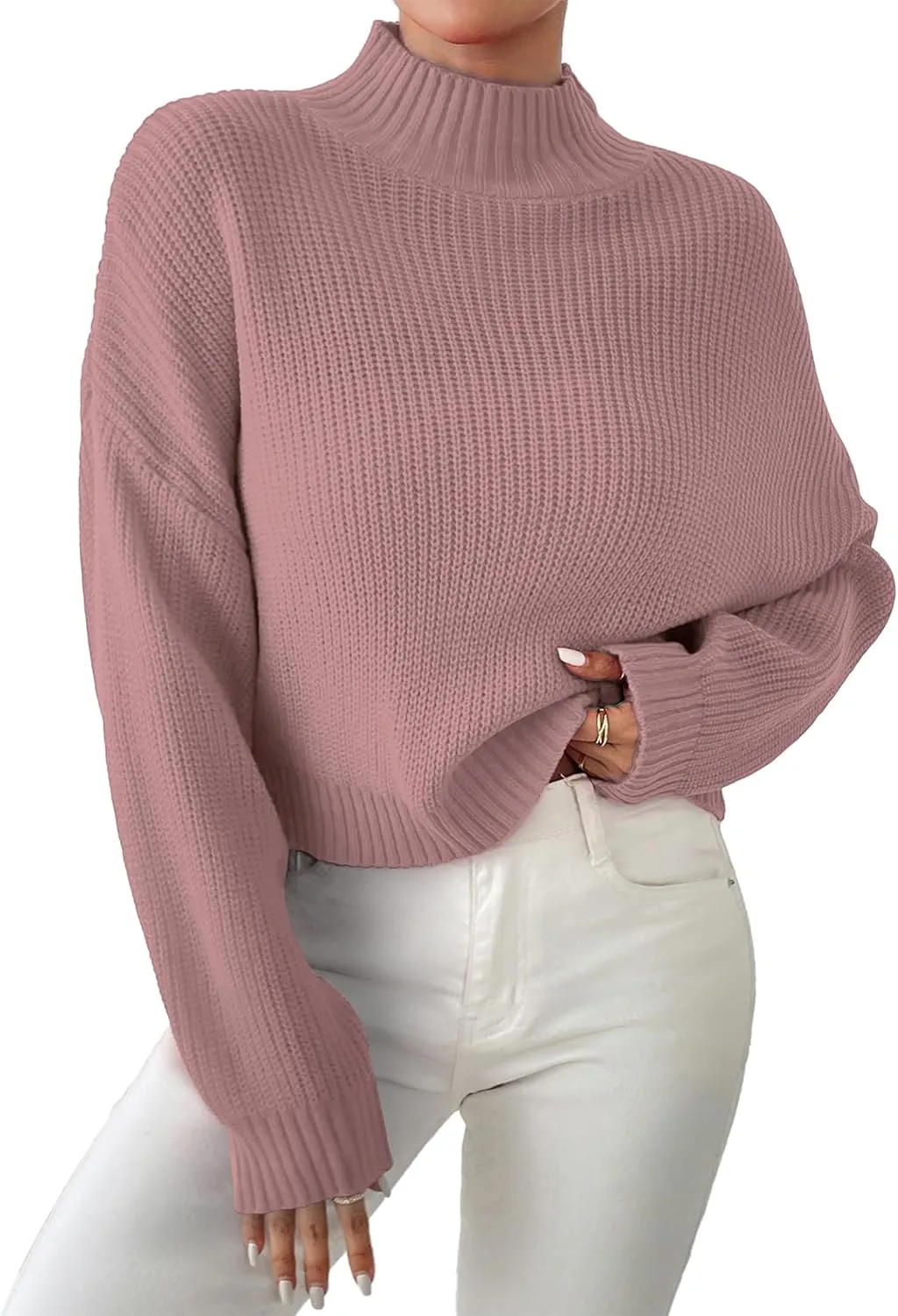 Womens Lightweight Cute Turtleneck Ultra Cropped Sweaters Spring 2025 Ribbed Knit Crop Thin Pullover Sweater