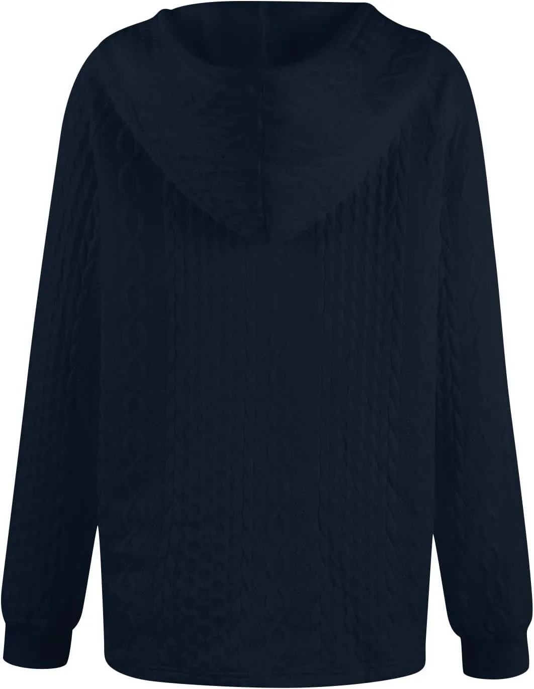 Women's Long Sleeve Hooded Trendy Drawstring Sweatshirt 2024 Button Loose V-Neck Top Comfy Slim Clothes
