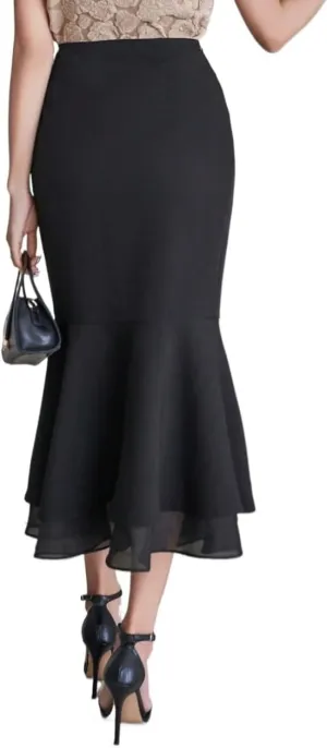 Women's Maxi Skirt Summer Midi Elegant Commuting Slit Skirt