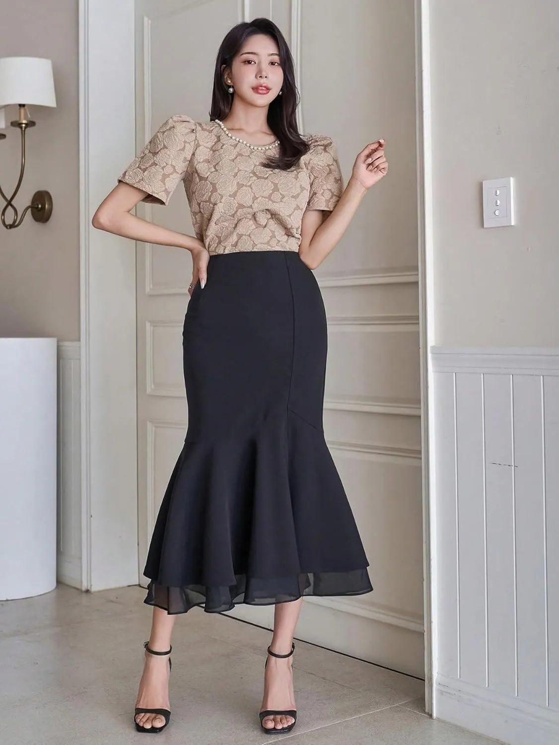 Women's Maxi Skirt Summer Midi Elegant Commuting Slit Skirt
