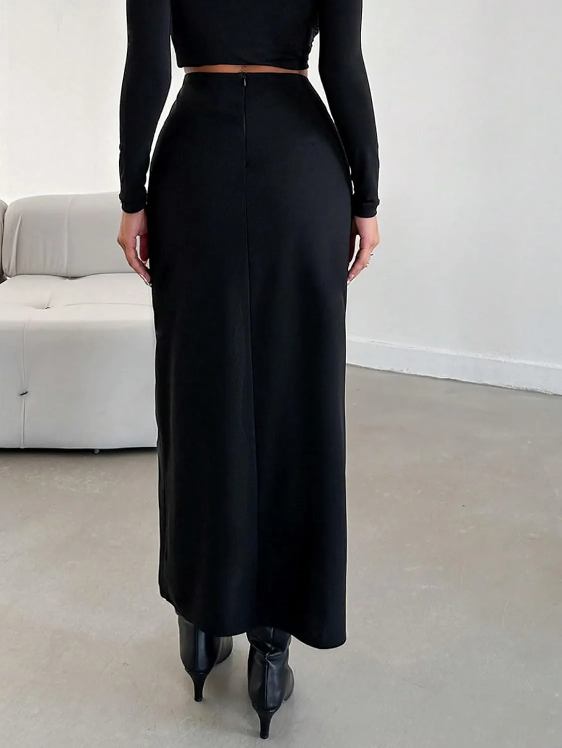 Women's Maxi Skirt Summer Midi High Waist High Slit Skirt