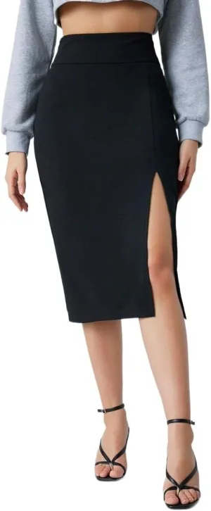 Women's Maxi Skirt Summer Midi High Waist Wide Slit Skirt