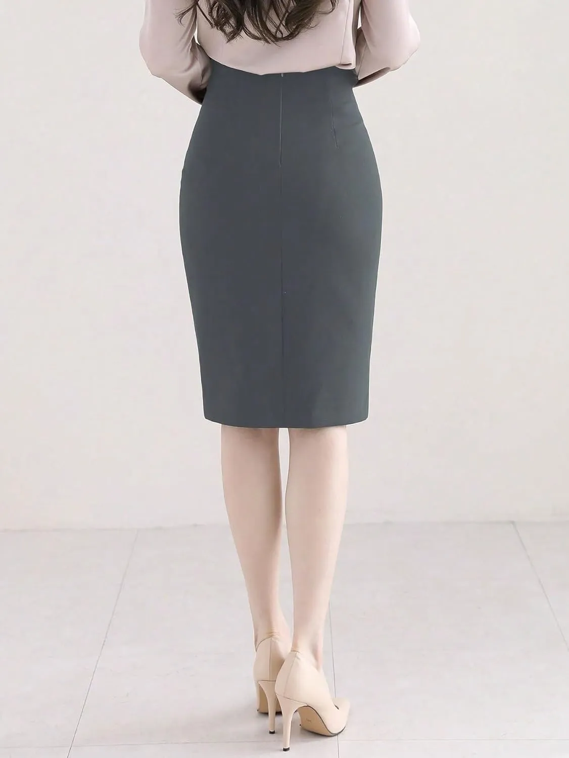 Women's Maxi Skirt Summer Midi Solid Color Elegant Side Slit Skirt Summer