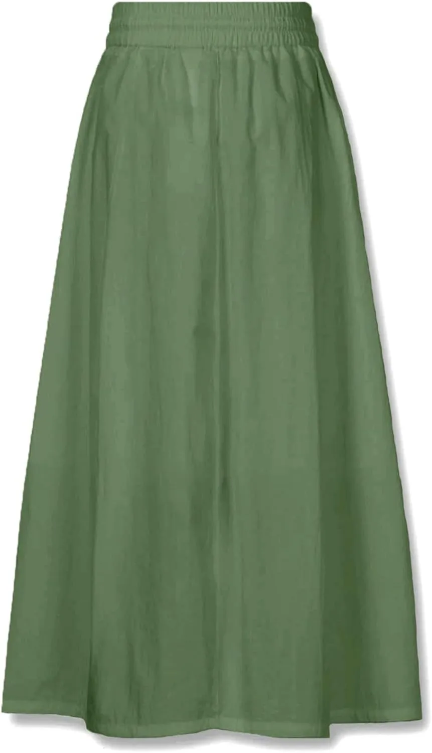 Womens Maxi Slit Skirt Elastic Waist Drawstring Long Skirts for Women with Pockets