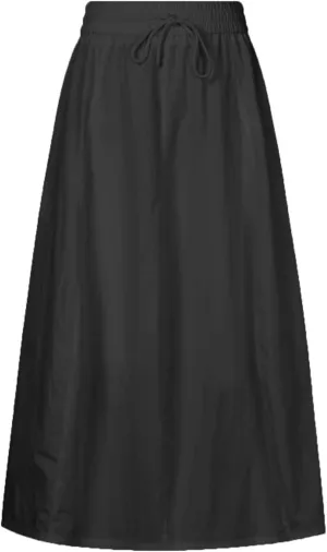 Womens Maxi Slit Skirt Elastic Waist Drawstring Long Skirts for Women with Pockets