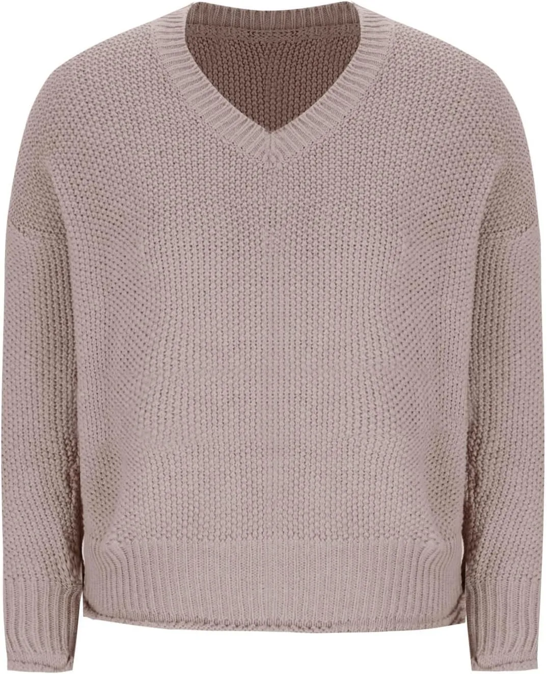 Women's Oversized V Neck Long Sleeve Knit Sweater Casual Fall Cropped Sweaters Pullover Top 2024 Trendy Outfits