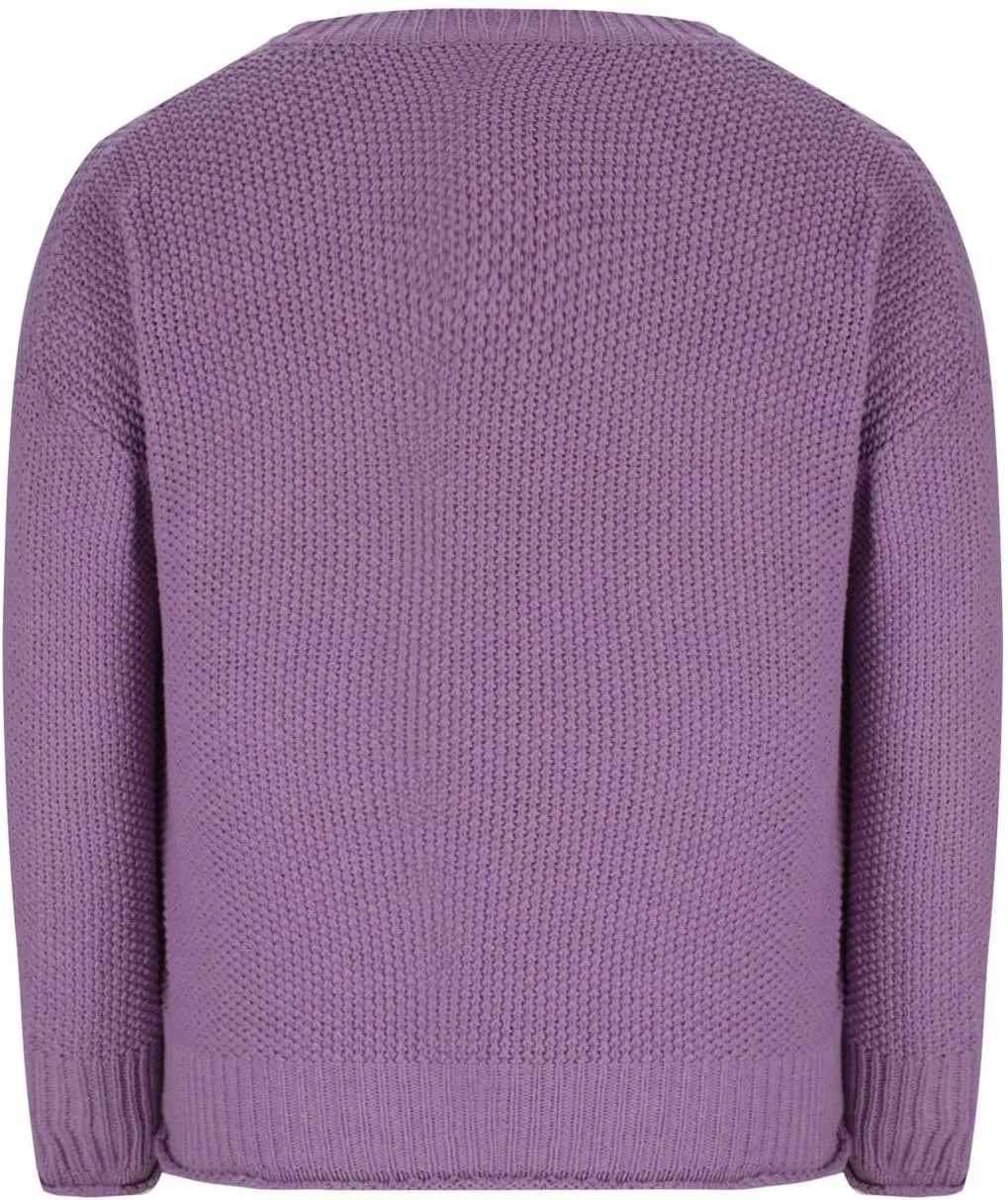Women's Oversized V Neck Long Sleeve Knit Sweater Casual Fall Cropped Sweaters Pullover Top 2024 Trendy Outfits