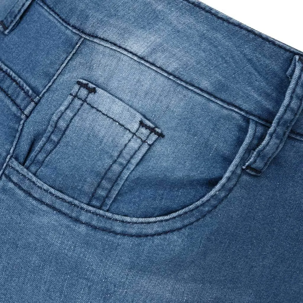Womens Skinny Bell Bottom Jeans Ripped High Waisted Classic Totally Shaping Slim Fit Fitted Denim Pants
