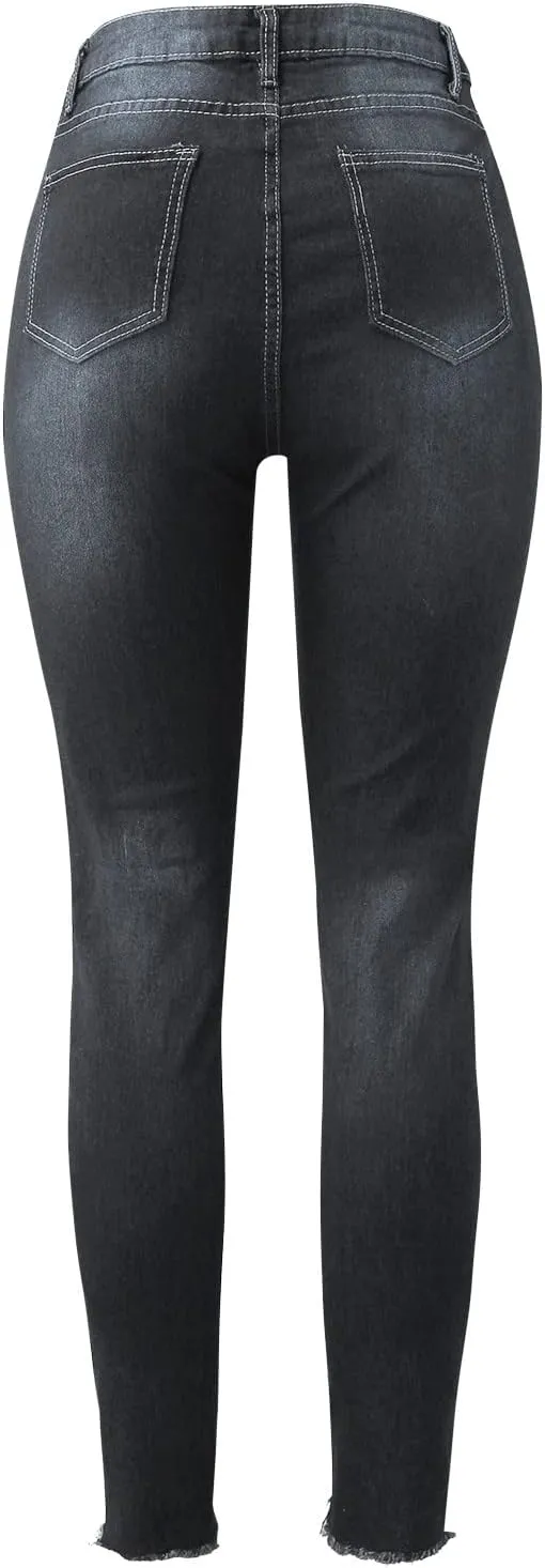 Womens Skinny Jeans Stretchy Mid Rise Jean Pants Curvy Cowboy Pants Vintage Club Outfits with Pockets