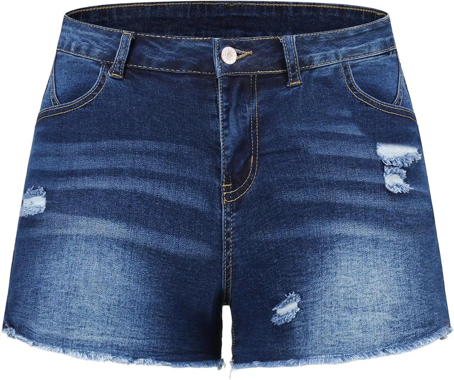 Women's Stretchy High Waisted Jean Shorts Ripped Denim Shorts