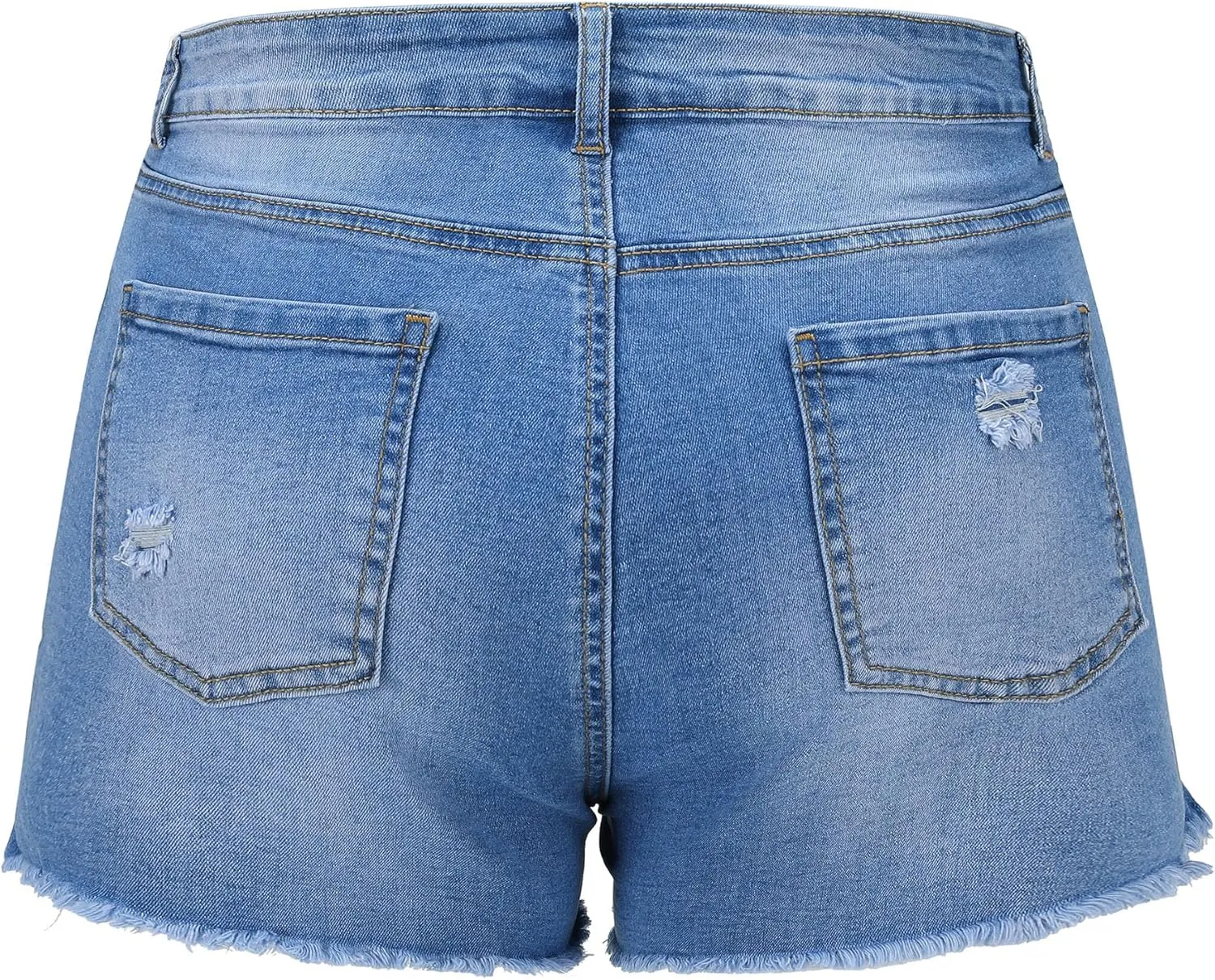 Women's Stretchy High Waisted Jean Shorts Ripped Denim Shorts