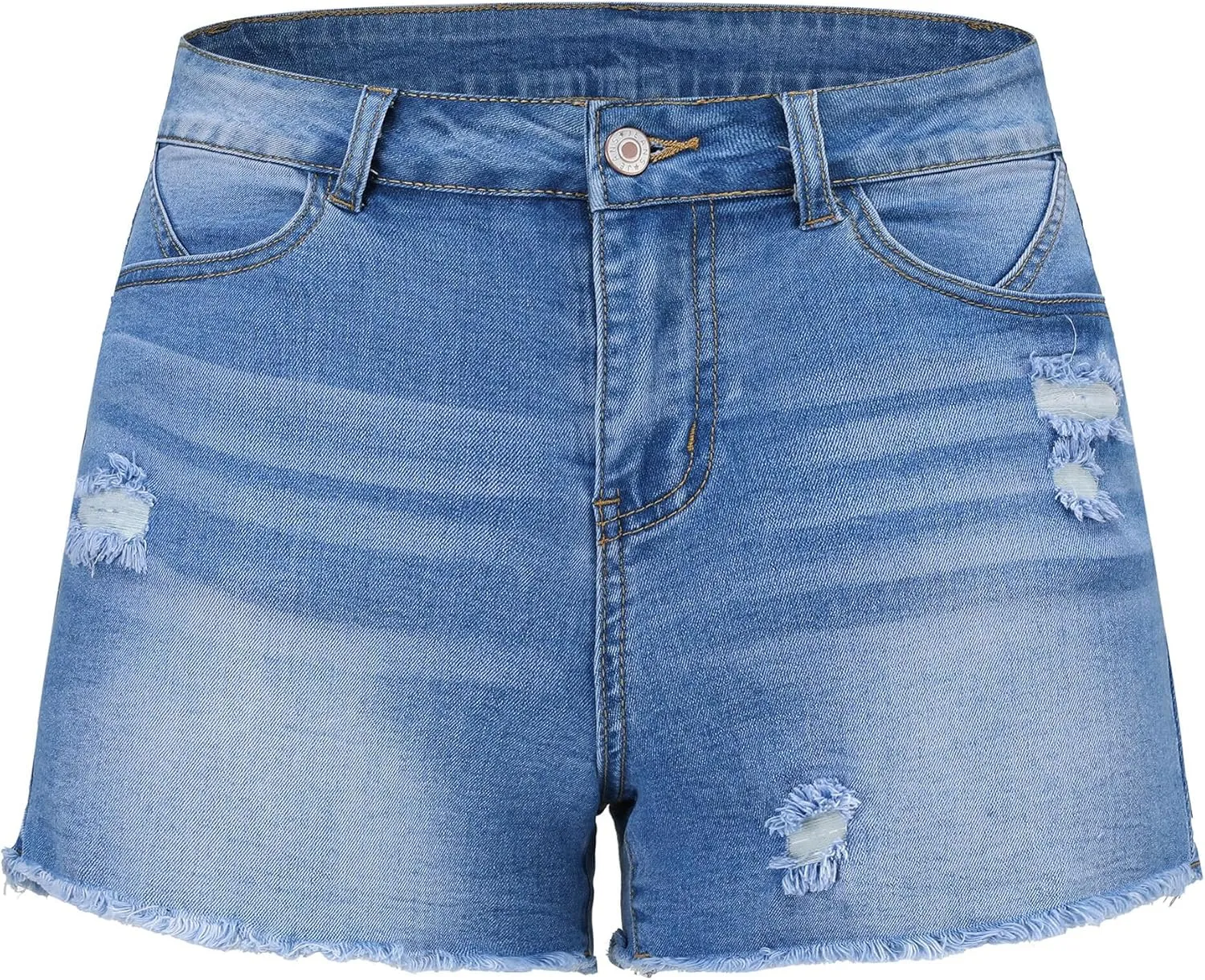 Women's Stretchy High Waisted Jean Shorts Ripped Denim Shorts
