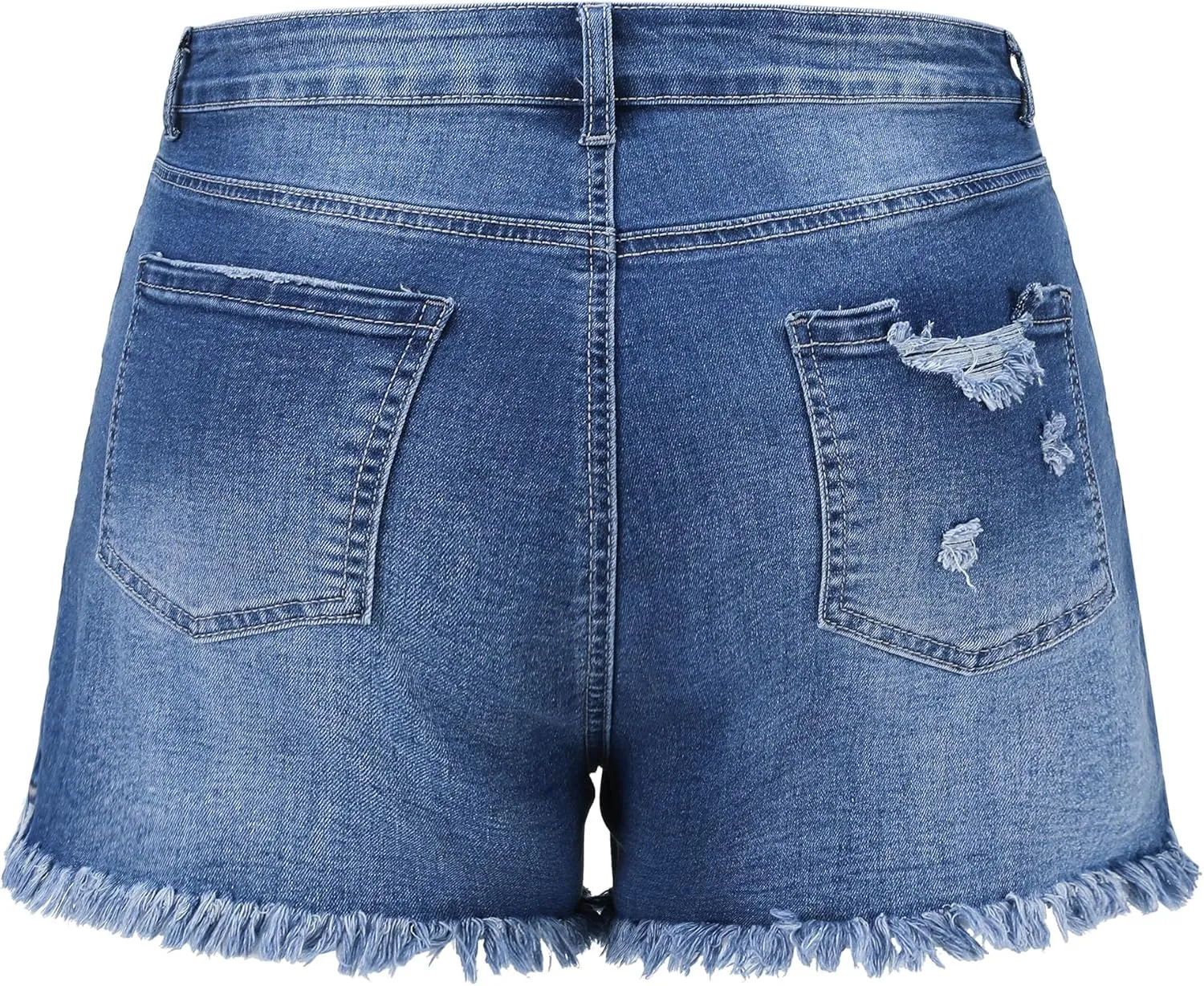 Women's Stretchy High Waisted Jean Shorts Ripped Denim Shorts