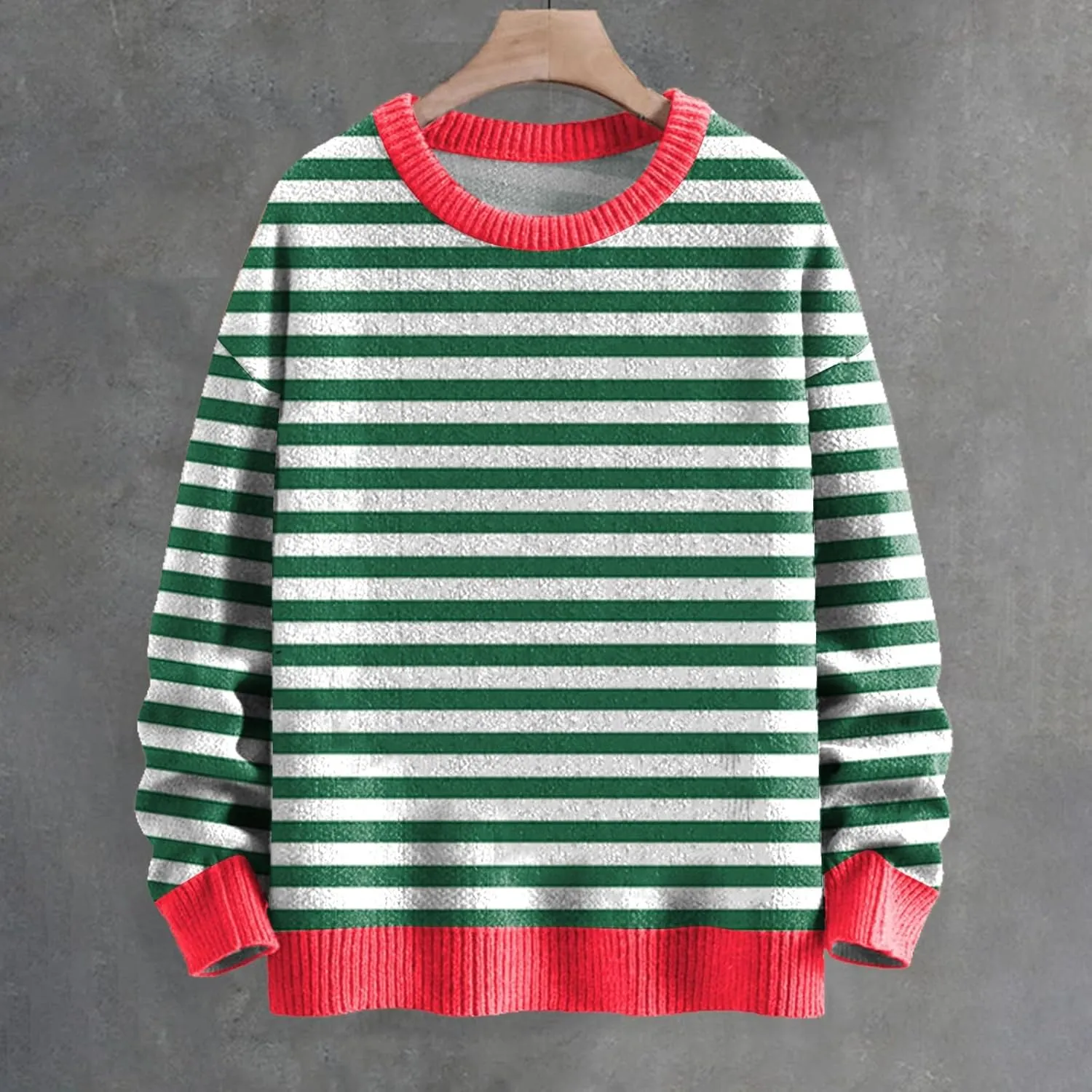 Womens Striped Sweaters Long Sleeve Crewneck Color Block Fall Pullover Lightweight Knit Loose Knited Oversized Tops
