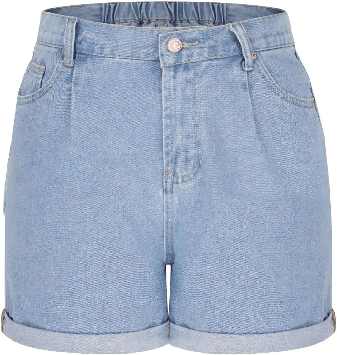 Women's Summer Jean Shorts Wide Leg Denim Shorts Y2K Streetwear High Waisted Casual Short Jeans with Pockets