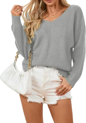 Womens Sweaters Oversized Long Sleeve Cropped Sweaters Cute Off The Shoulder Sweater for Women