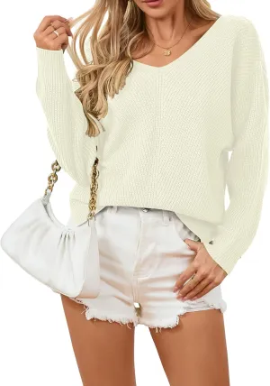 Womens Sweaters Oversized Long Sleeve Cropped Sweaters Cute Off The Shoulder Sweater for Women