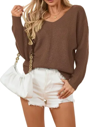 Womens Sweaters Oversized Long Sleeve Cropped Sweaters Cute Off The Shoulder Sweater for Women
