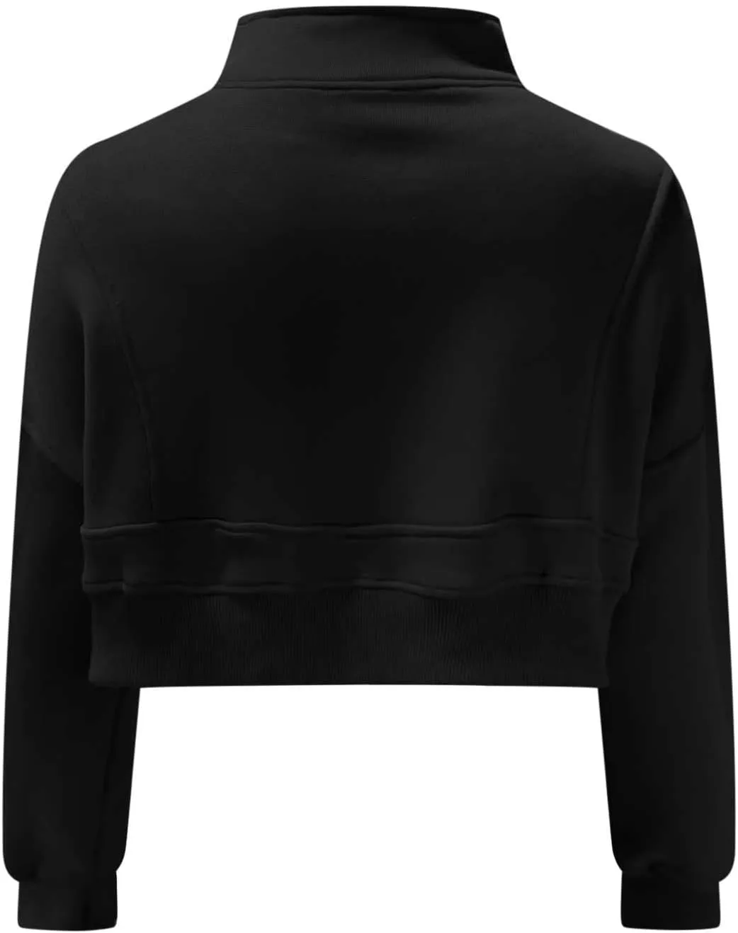 Womens Sweatshirt Half Zip Cropped Pullover Sweatshirts Stand Collar Pullover Tops With Thumb Hole Fleece Soft Outfits