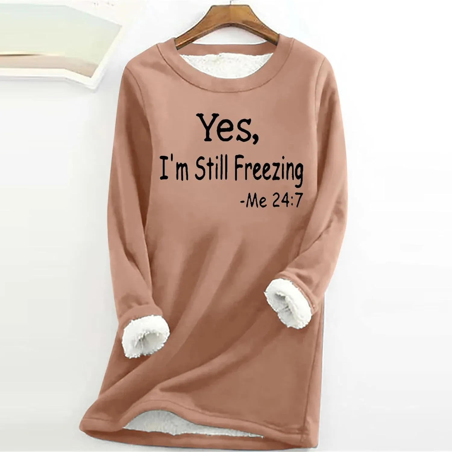 Women's Sweatshirt Letter Print Graphic Sweater Fleece Sweatshirts for Women Trendy Winter Warm Pullover Tops 2024