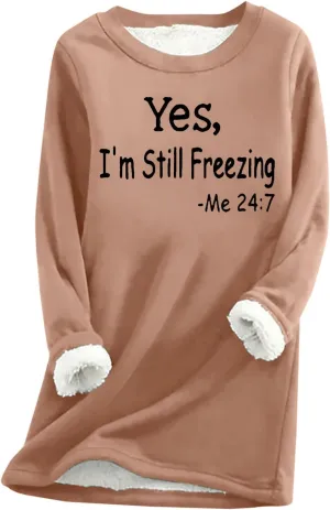 Women's Sweatshirt Letter Print Graphic Sweater Fleece Sweatshirts for Women Trendy Winter Warm Pullover Tops 2024