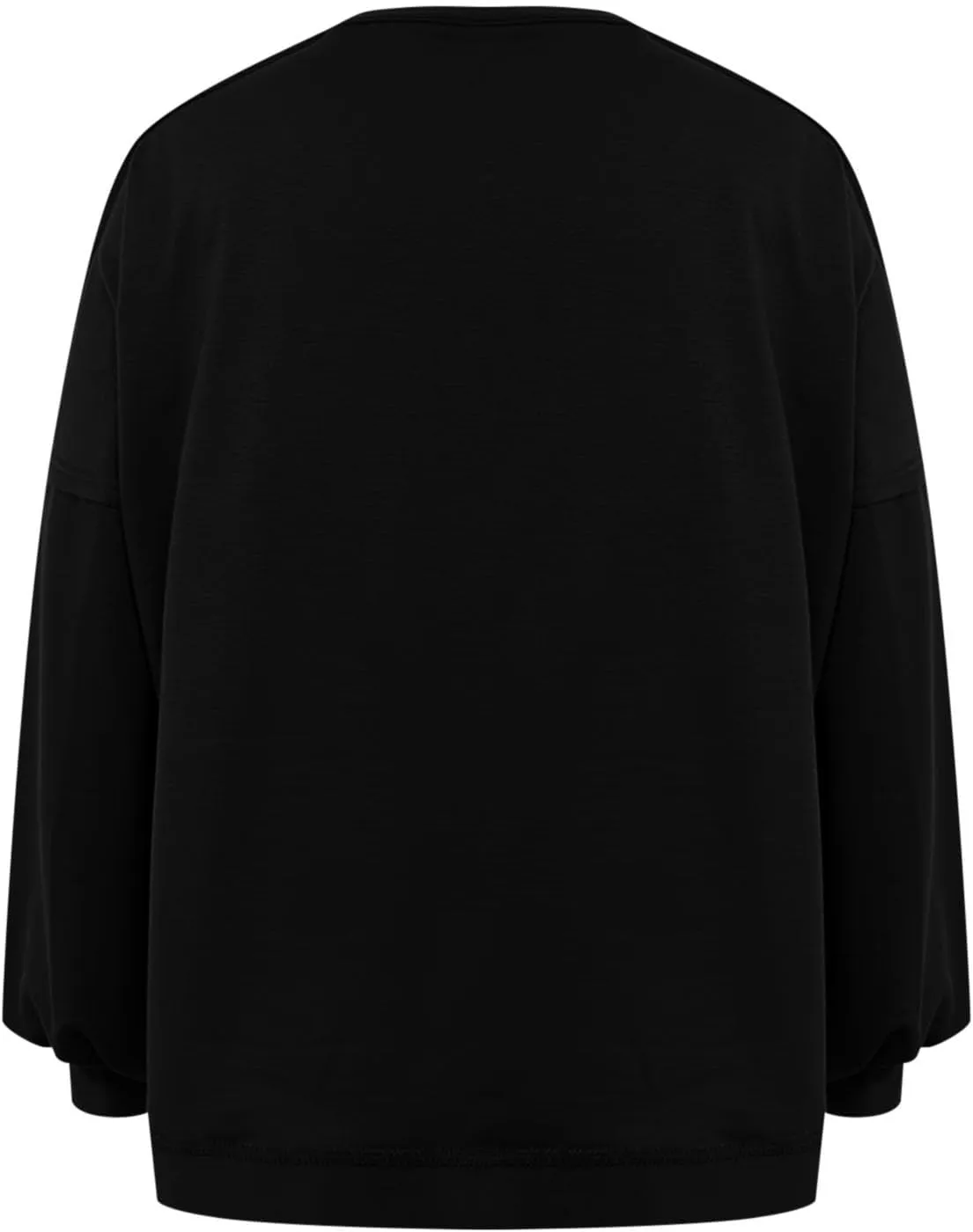 Womens Sweatshirt Long Sleeve Cropped Crewneck Sweater Lantern Sleeve Casual Fall Fashion Top Soft Lightweight Clothes