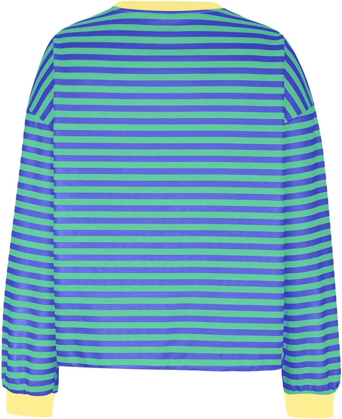 Womens Sweatshirts Crew Neck Long Sleeve Striped Colour Block Pullover Sweaters Fleece Casual Fall Trendy Clothes 2024