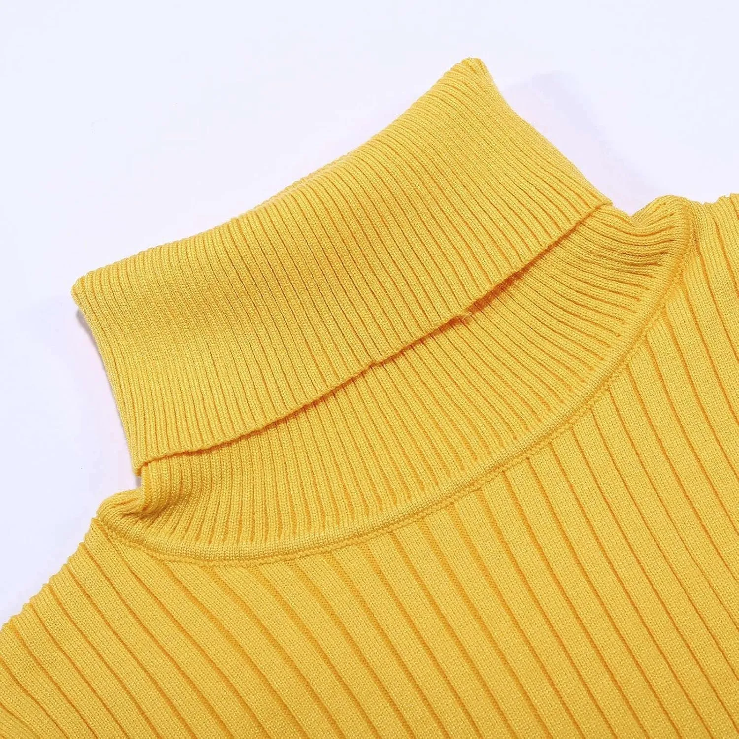 Womens Turtleneck Ribbed Sweaters Cute Sexy Slim Fit Fall Base Pullover Tops Knitted Thermal Fitted Sweater
