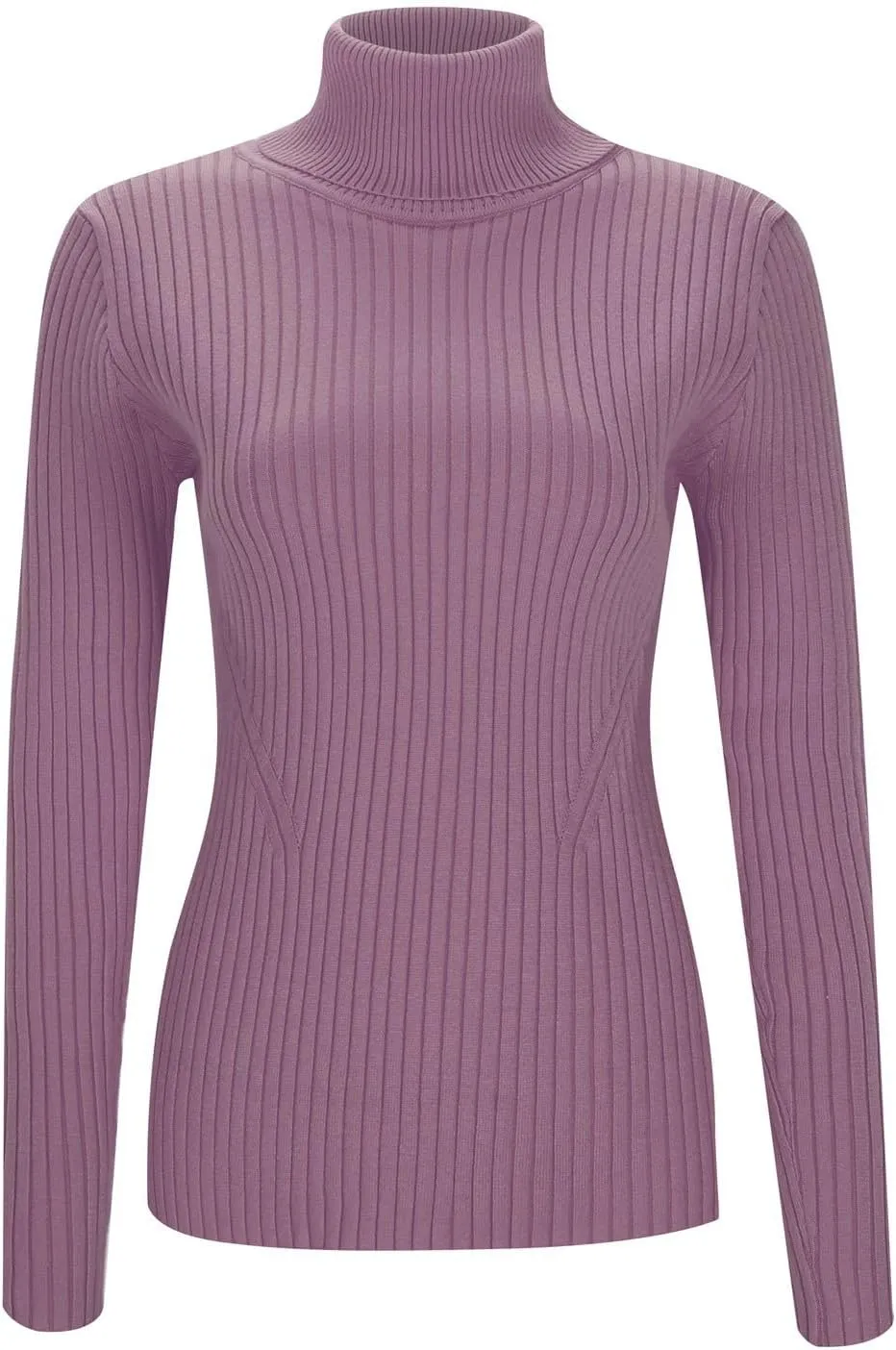 Womens Turtleneck Ribbed Sweaters Cute Sexy Slim Fit Fall Base Pullover Tops Knitted Thermal Fitted Sweater