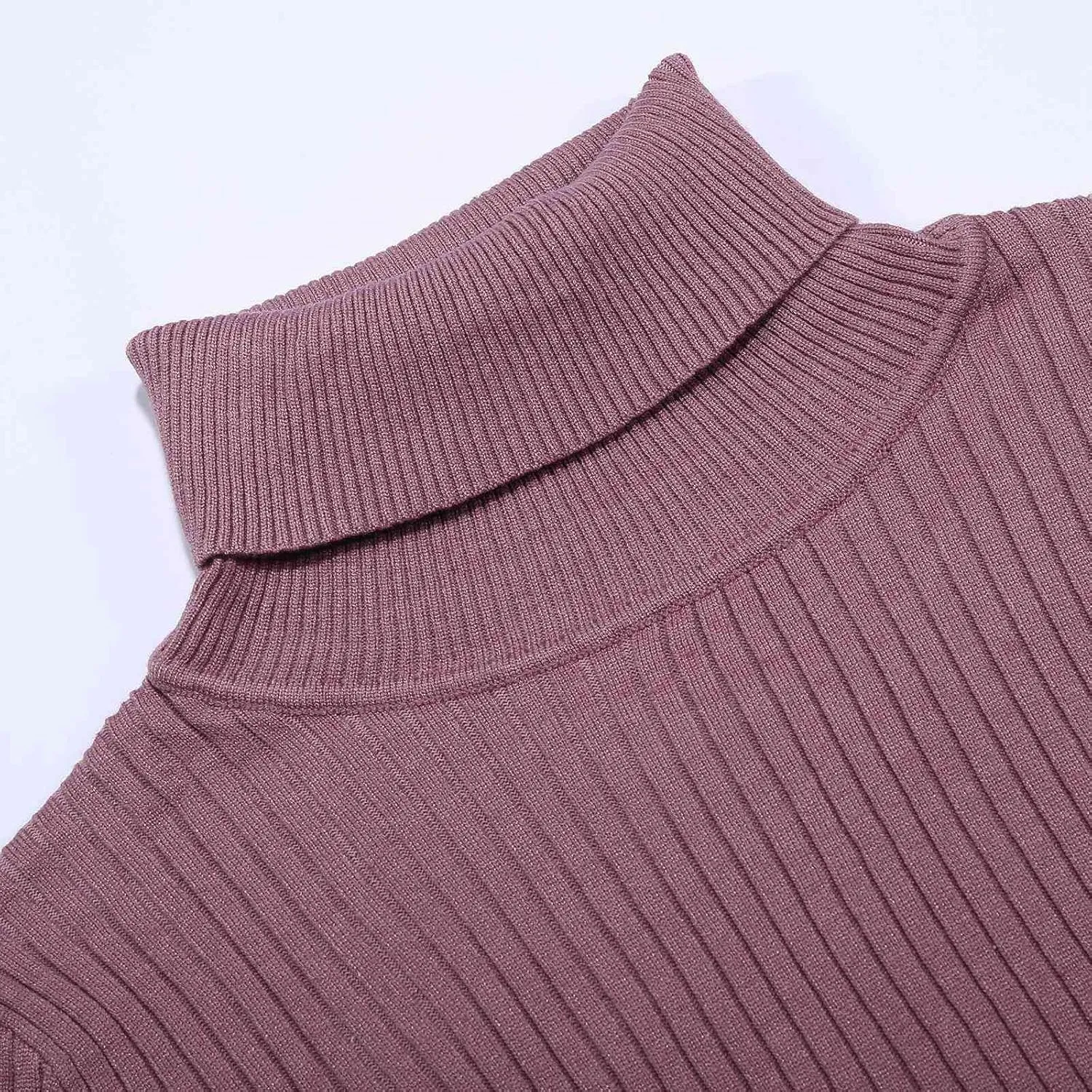 Womens Turtleneck Ribbed Sweaters Cute Sexy Slim Fit Fall Base Pullover Tops Knitted Thermal Fitted Sweater