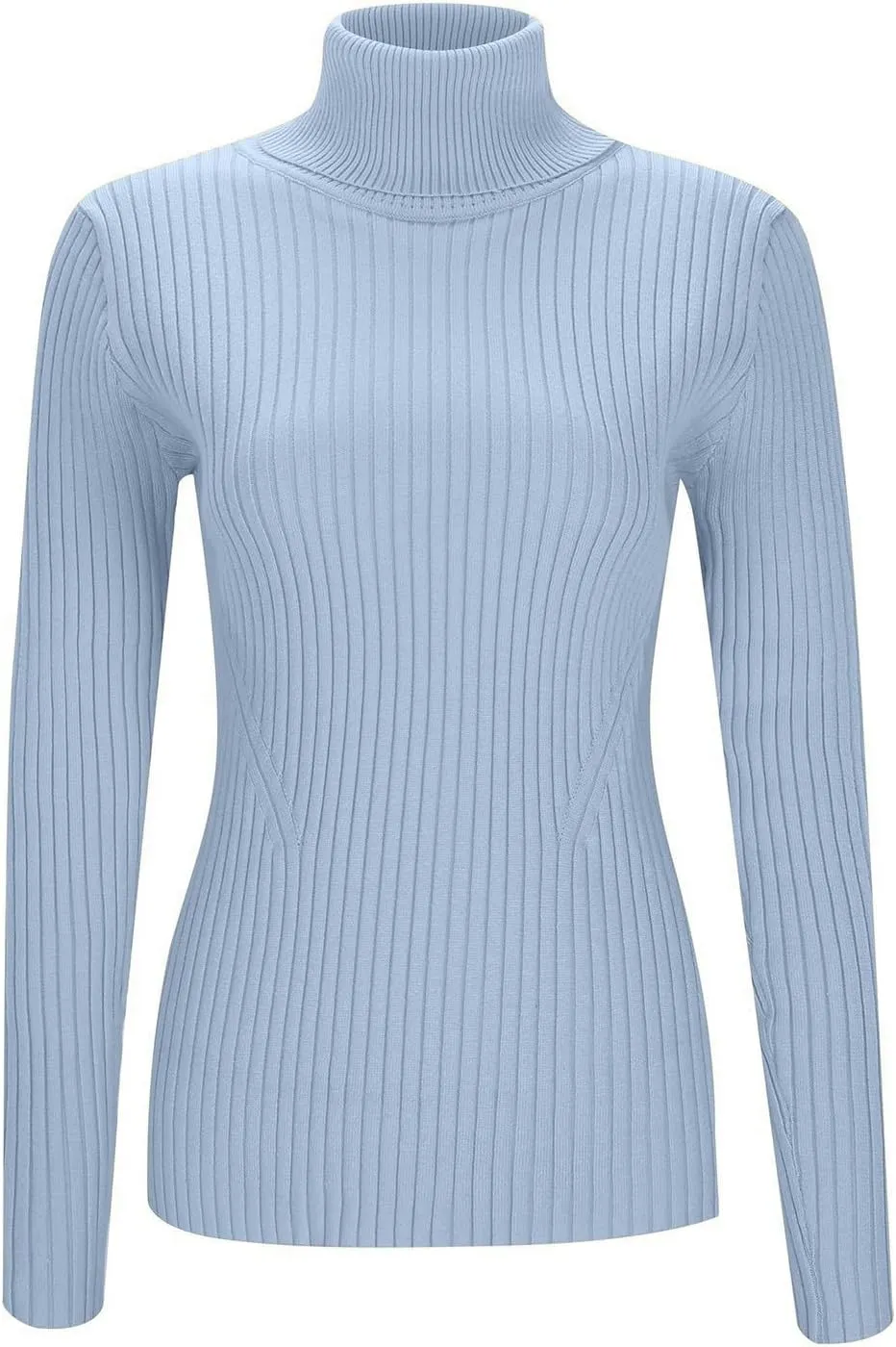 Womens Turtleneck Ribbed Sweaters Cute Sexy Slim Fit Fall Base Pullover Tops Knitted Thermal Fitted Sweater