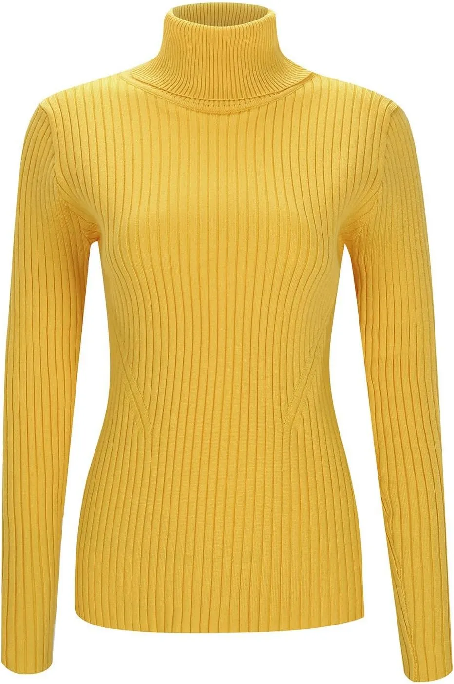 Womens Turtleneck Ribbed Sweaters Cute Sexy Slim Fit Fall Base Pullover Tops Knitted Thermal Fitted Sweater