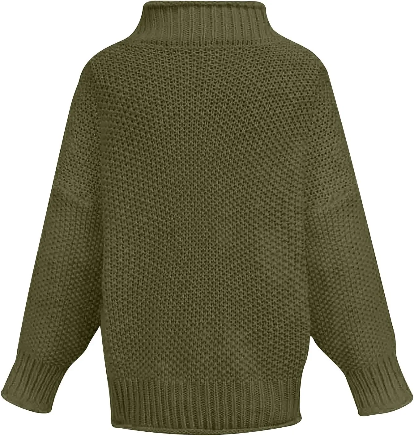 Womens Turtleneck Sweater Long Sleeve Knitted Sweater Winter Fashion Sweaters Casual Oversized Sweater Blouse
