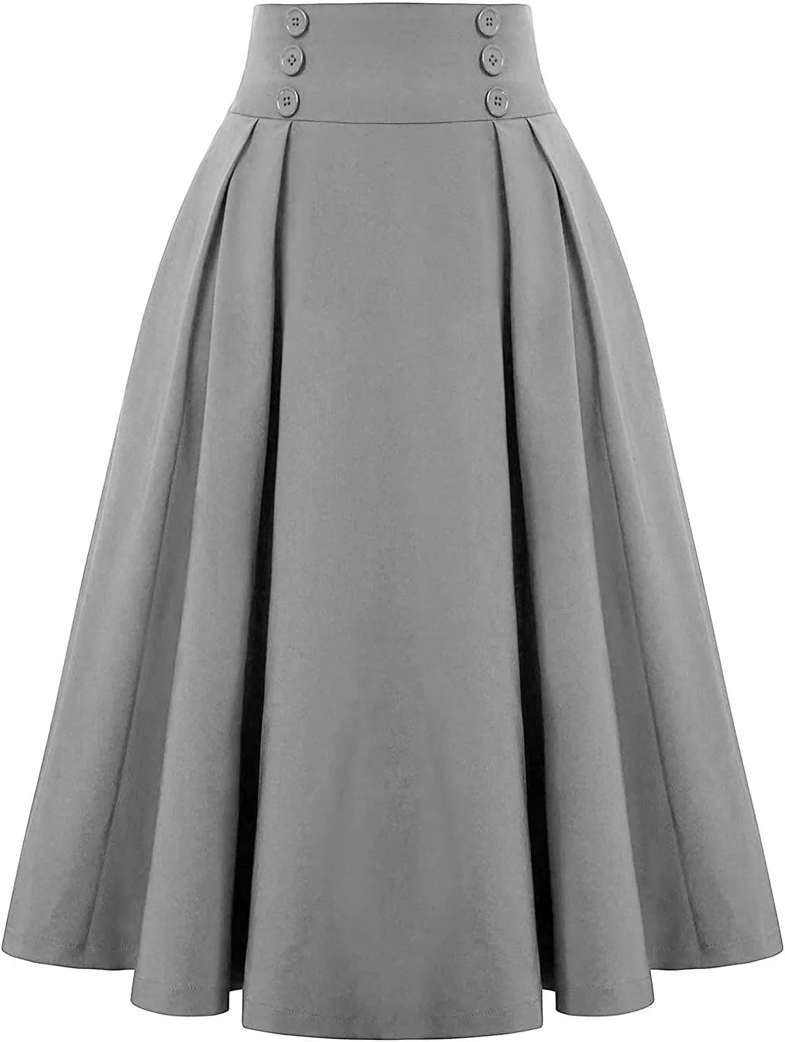 Womens Vinatge Skirts A Line Swing Skirt High Waist Midi Skirts Elegant Maxi Skirts Dressy Skirt Elastic Summer Skirt