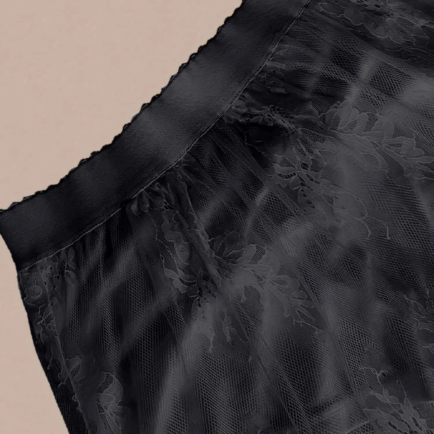 Women's Vintage Floral Lace Maxi Skirt Y2K Sheer Mesh See Through Cover up Long Skirts
