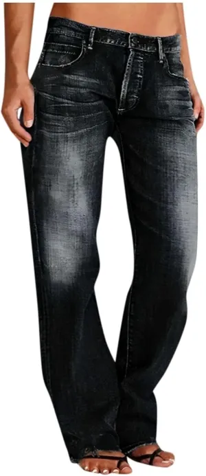 Women's Y2K Baggy Jeans Trendy Low Rise Jeans Casual Straight Leg Pants Loose Boyfriend Denim Pants Spring Outfits