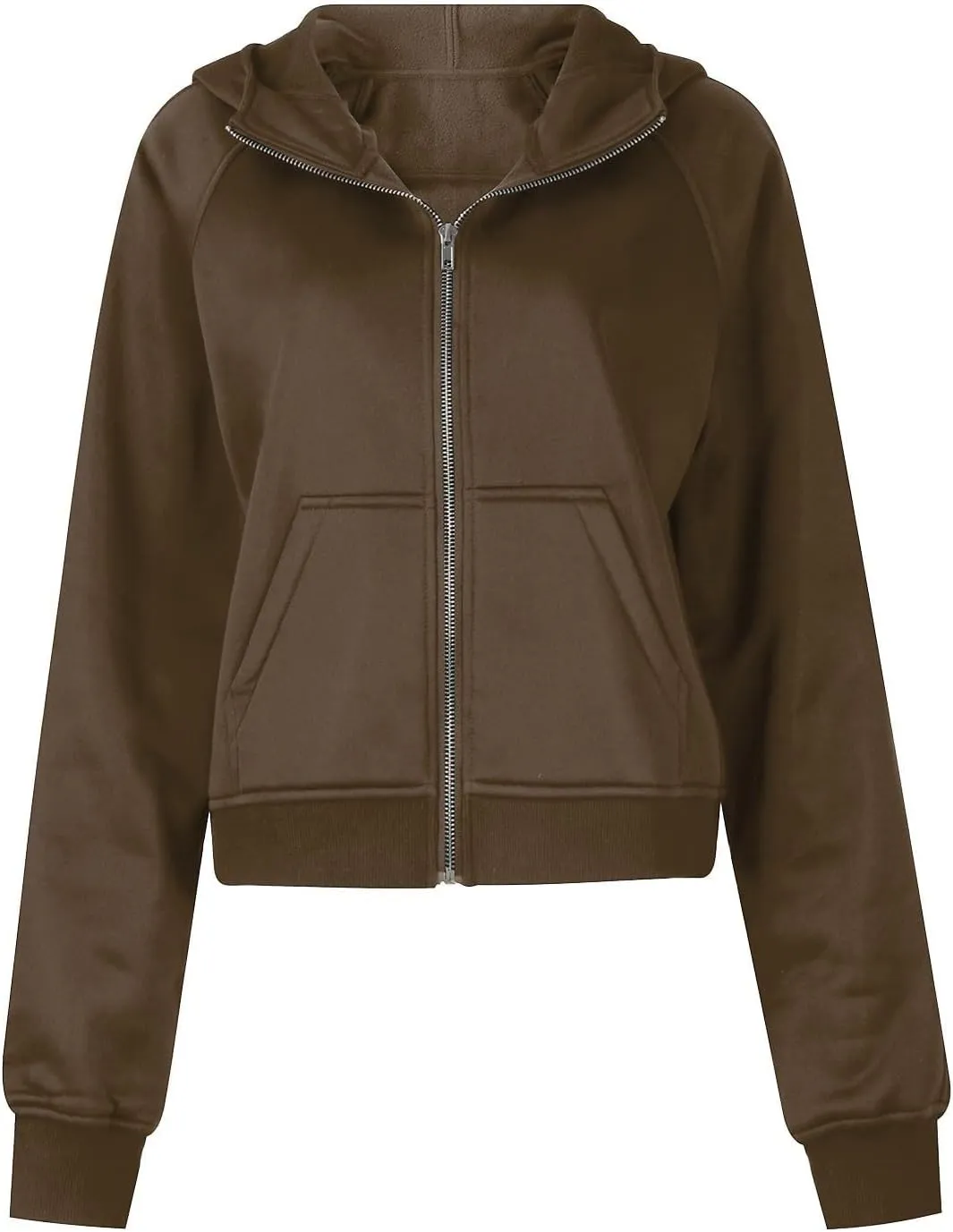 Womens Zip Up Hoodies Cropped Sweatshirts Fleece Pullover Casual Hooded Sweatshirt Fall Outfits Y2k Winter Tops 2024