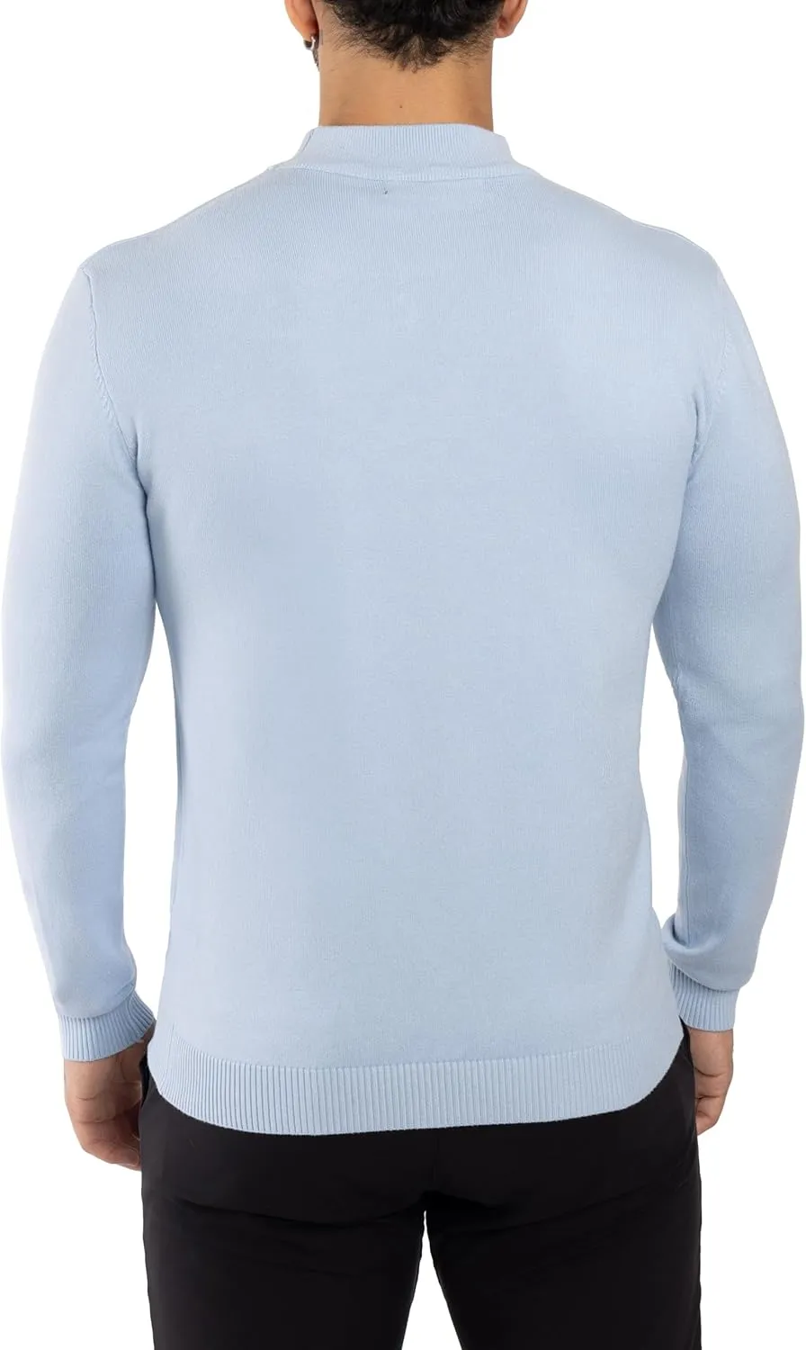 X RAY Mens Mock Neck Sweater, Soft Slim Fit Pullover Top, Basic Mock Neck Sweater for Men