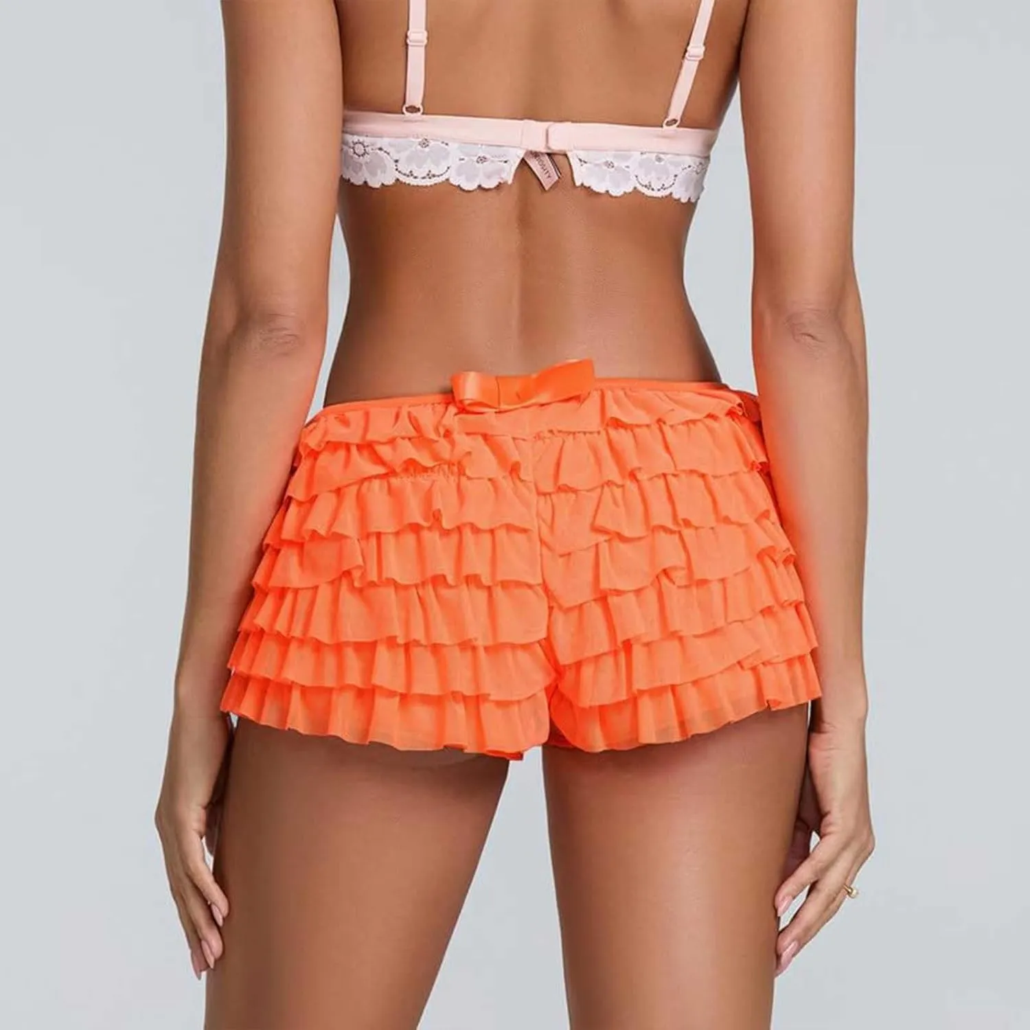 Yellow Ruffle Skirt for Women Lace Mini Skirt Layered Flowing Floral Tiered Short Skirt Y2k Low Waist Skirts