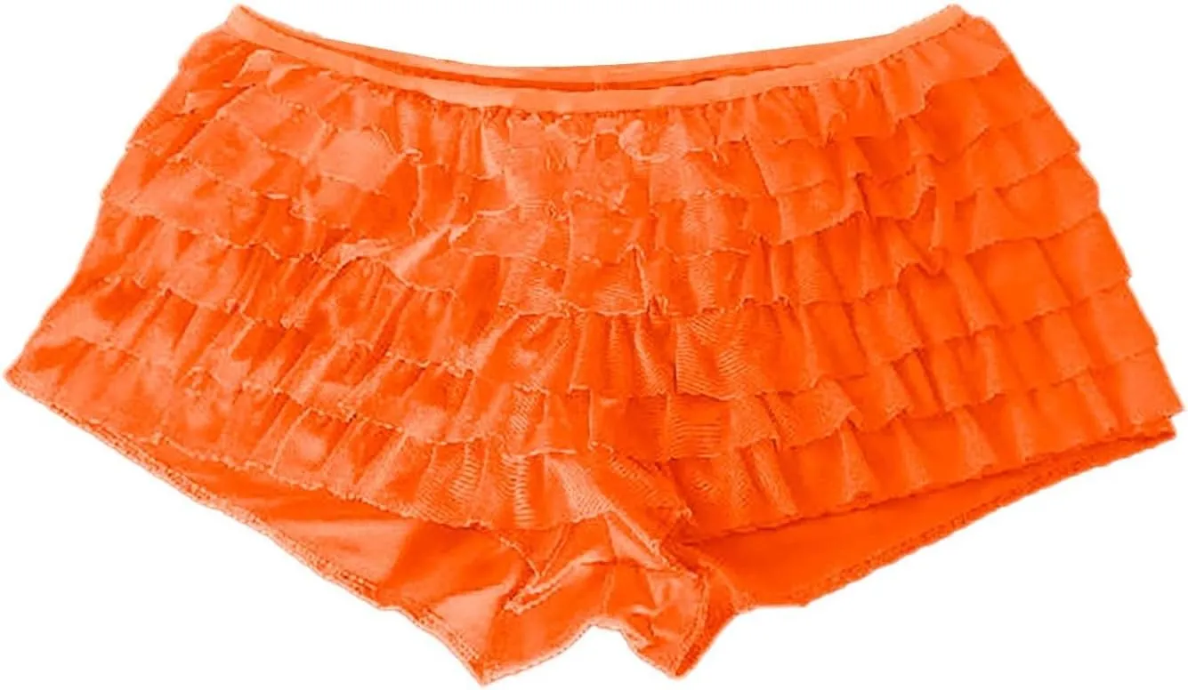 Yellow Ruffle Skirt for Women Lace Mini Skirt Layered Flowing Floral Tiered Short Skirt Y2k Low Waist Skirts