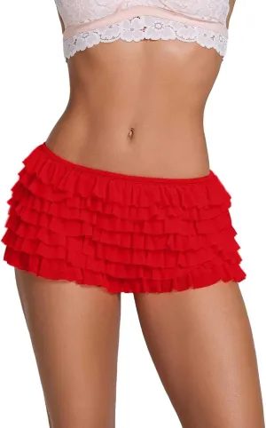 Yellow Ruffle Skirt for Women Lace Mini Skirt Layered Flowing Floral Tiered Short Skirt Y2k Low Waist Skirts