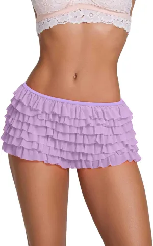 Yellow Ruffle Skirt for Women Lace Mini Skirt Layered Flowing Floral Tiered Short Skirt Y2k Low Waist Skirts