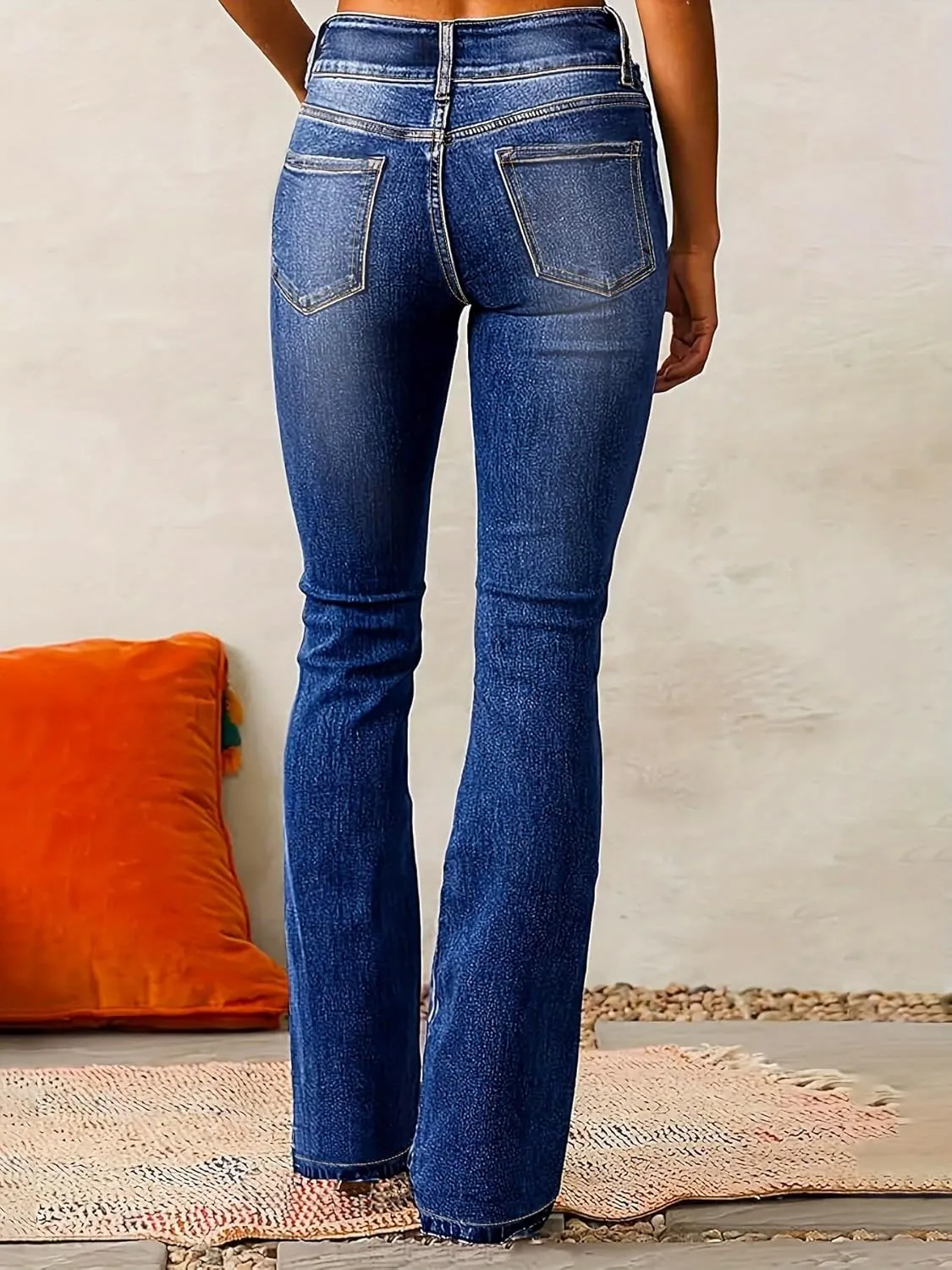 yoeasy Womens High Waisted Jeans Flare Bell Bottom Retro Stretch Boyfriend Bootcut Casual Denim Pants